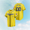 Personalized Bananas Team Baseball Jersey, Let's Go Bananas Jersey, Custom Team Name Number Savannah Shirt White Yellow