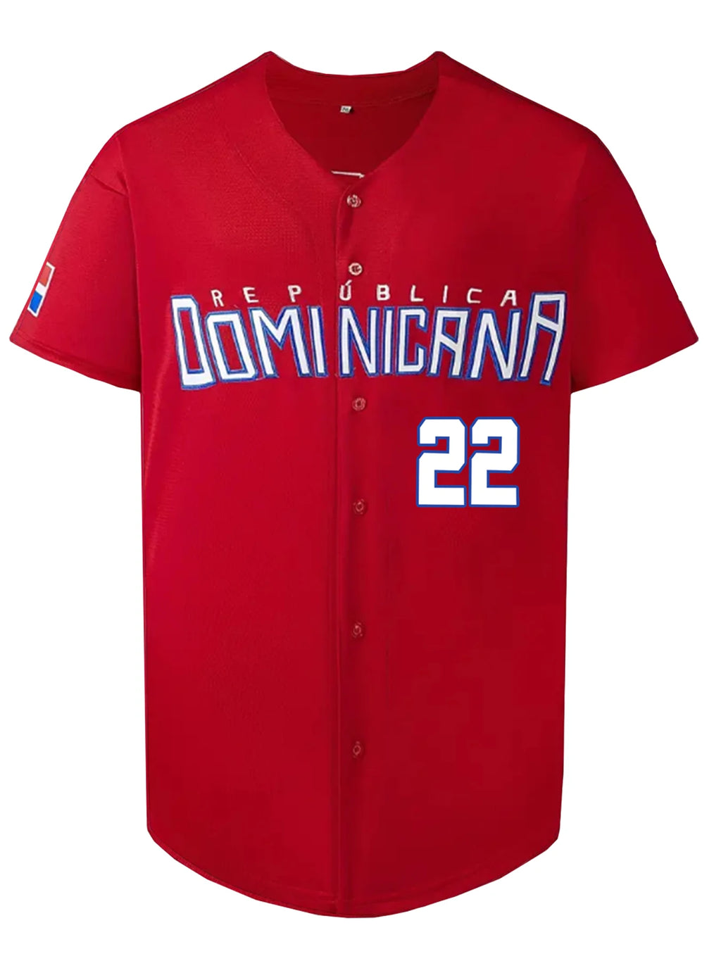 Men's 22 Dominicana Baseball Jerseys 90s Hip Hop Button Down Baseball Shirts