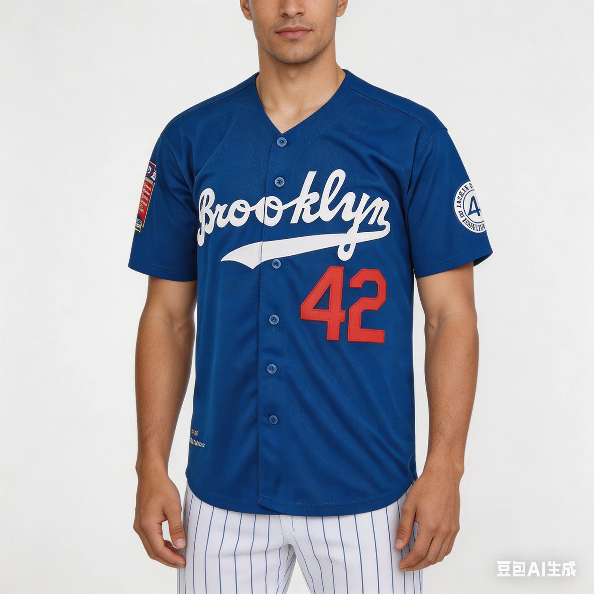 SEASONMARK 2026 Men's Royal Blue Legend 3D Printed Vintage Baseball Jersey 42 Vintage Style Streetwear
