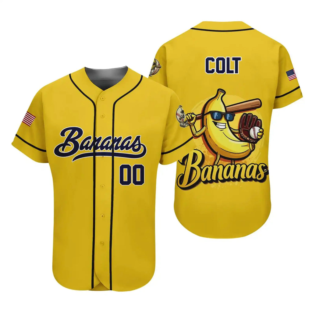 Banana Colt Team Baseball Jersey Custom Name Number Cool Sport Shirt Summer Fan Gift
