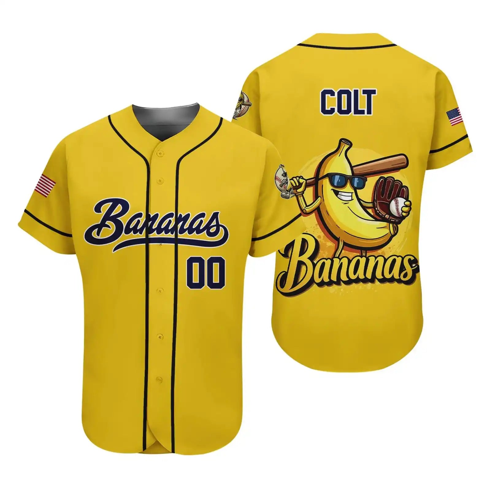 Banana Colt Team Baseball Jersey Custom Name Number Cool Sport Shirt Summer Fan Gift