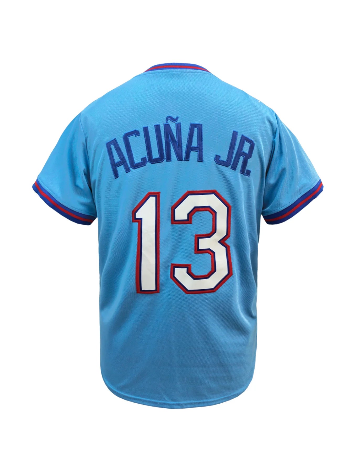 Baseball Jersey 13 Acuna Retro Light Blue Stitched Vintage City Connect Sports Shirt Casual Unisex Tops for Men Women
