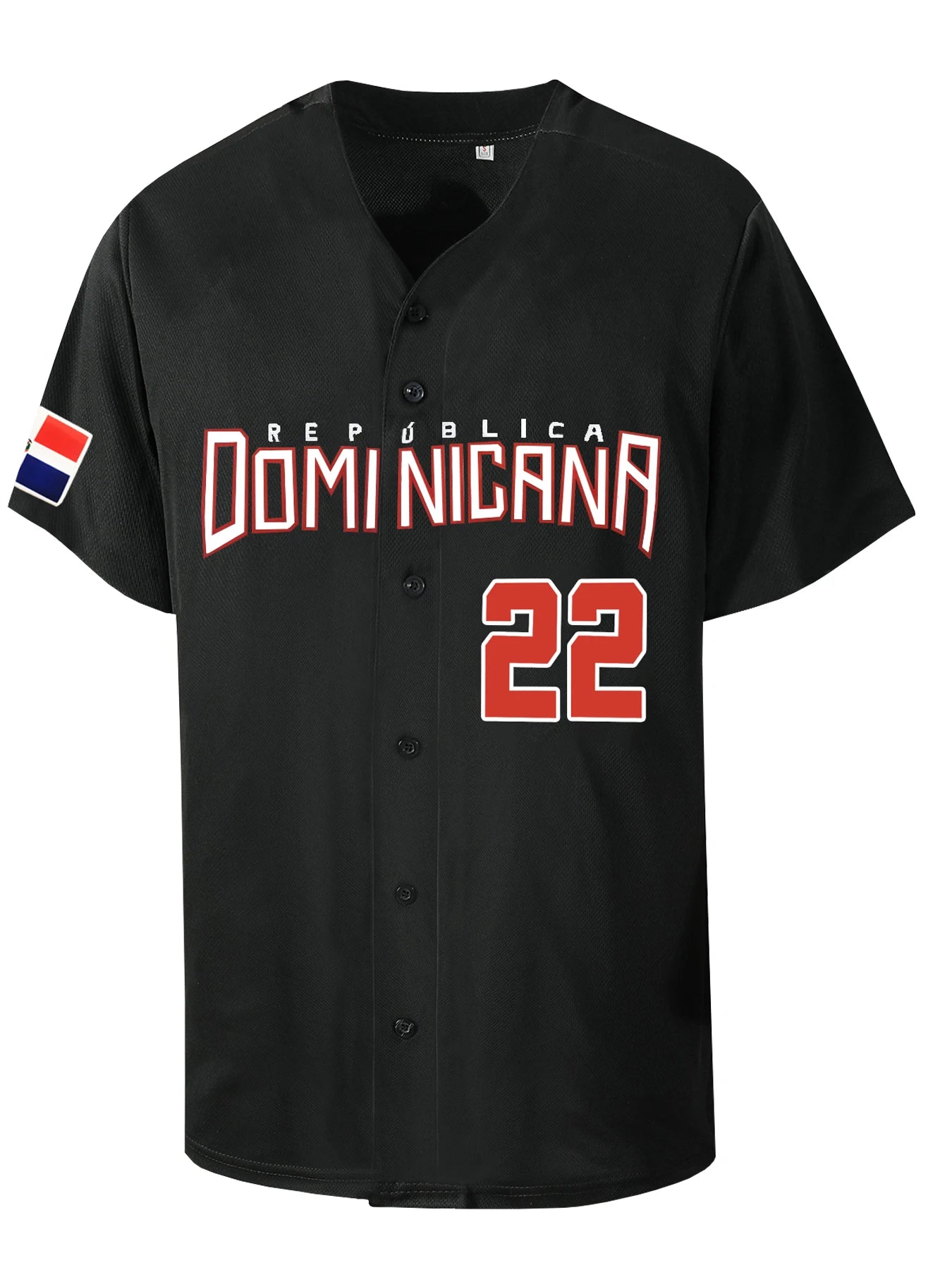 Men's 22 Dominicana Baseball Jerseys 90s Hip Hop Button Down Baseball Shirts