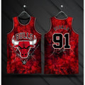 Vintage Edition Commemorative Basketball Jersey - 3D Print - Breathable, Moisture-Wicking Red 91