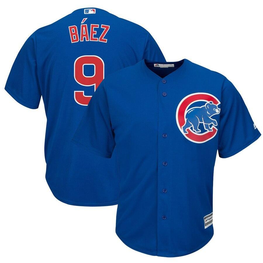 Men's Chicago Cubs Javier Baez  Alternate Royal Official Cool Base Player Jersey