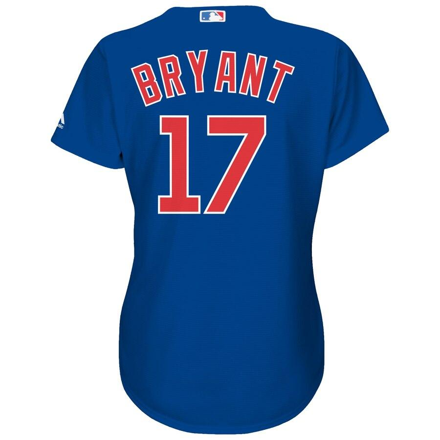 Kris Bryant 17 Chicago Cubs Women's Gray Cool Base Athletic Sports Shirt