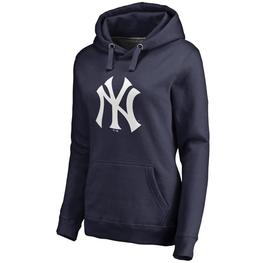 Women's New York City Navy Personalized Backer Pullover Hoodie