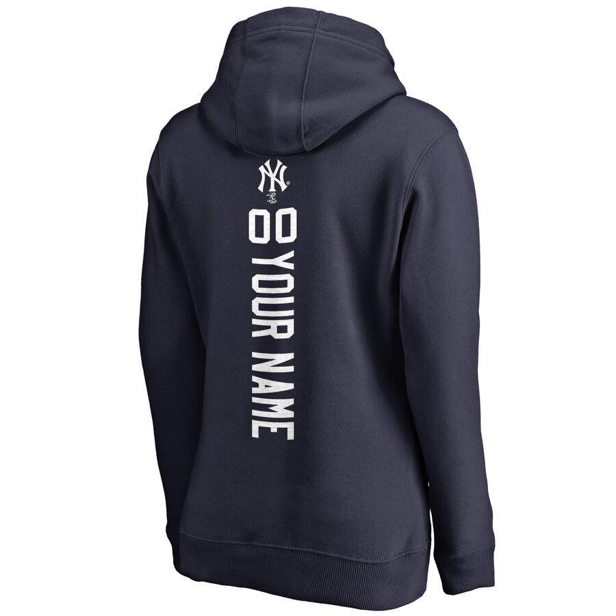 Women's New York City Navy Personalized Backer Pullover Hoodie
