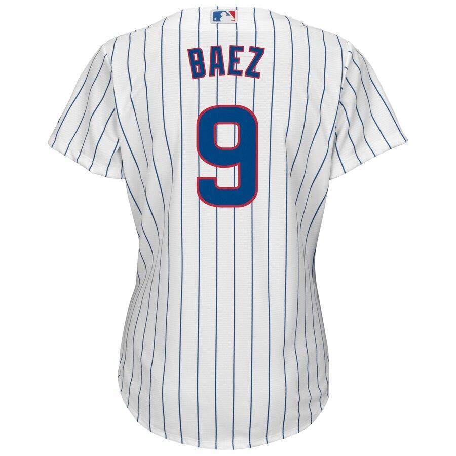 Women's Chicago Cubs Javier Baez  White Cool Base Player Jersey