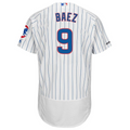 Men's Chicago Cubs Javier Baez Majestic White/Royal Home Authentic Collection Flex Base Player Jersey
