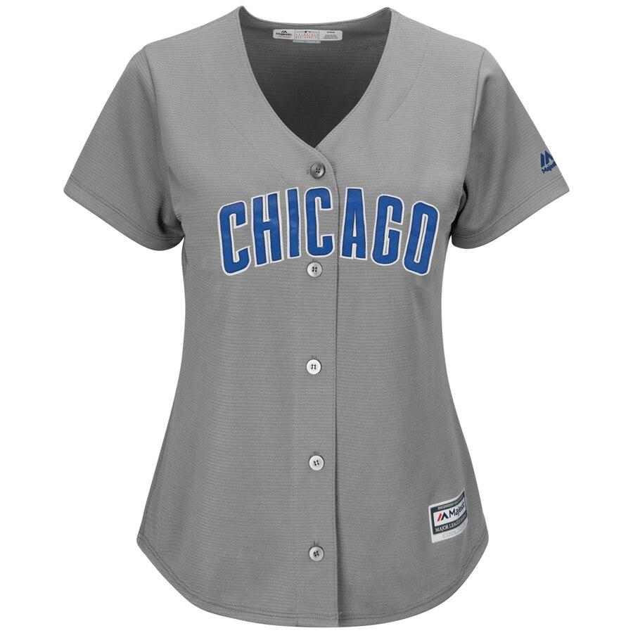 Kris Bryant 17 Chicago Cubs Women's Gray Cool Base Athletic Sports Shirt