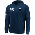 Men's New York City Gleyber Torres Majestic Navy Collection Batting Practice Waffle Quarter-Zip Hoodie