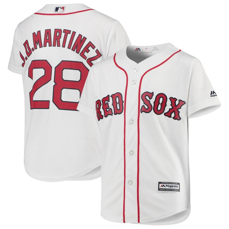 J.D. Martinez Boston Red Sox Youth White Home Official Cool Base Player Jersey
