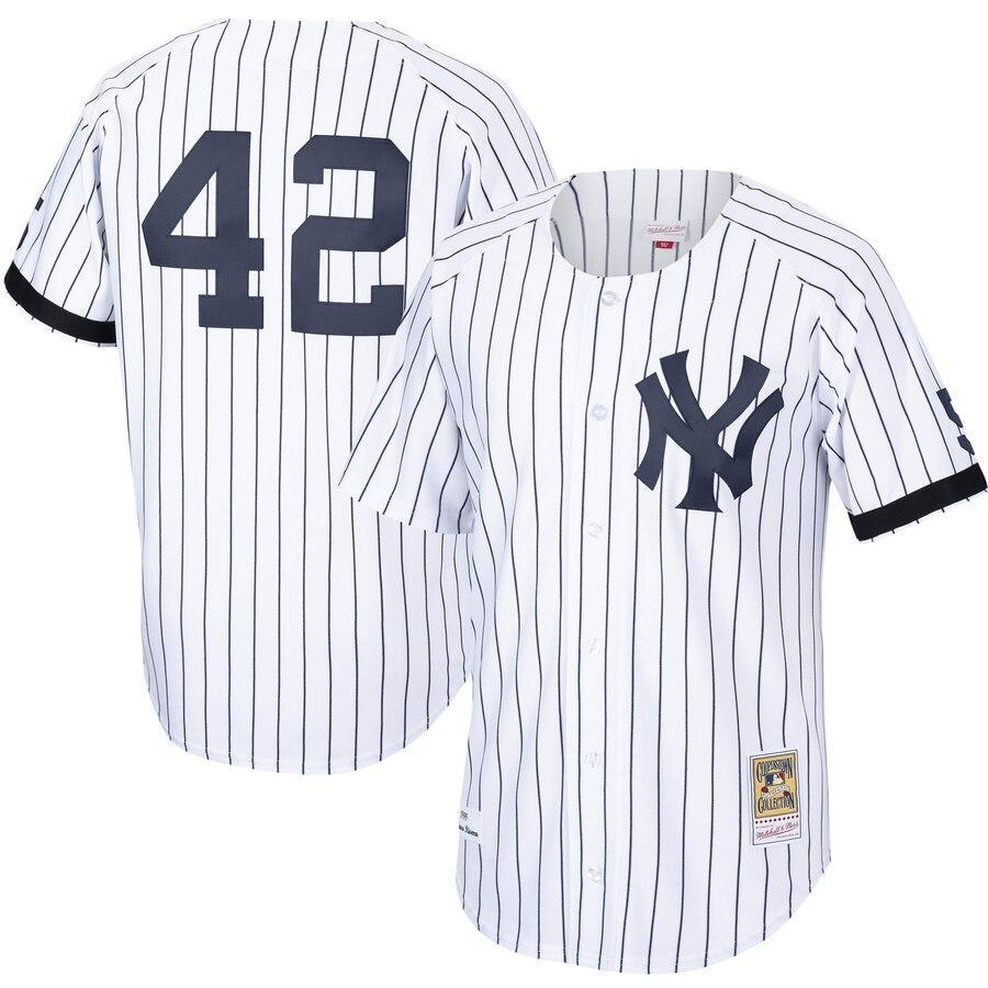 New York City White/Navy Home 1999 Cooperstown Collection Authentic Jersey