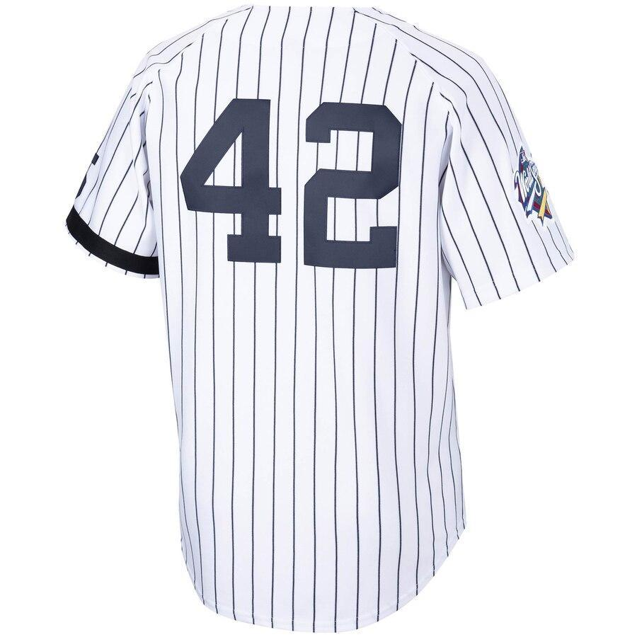 Men's New York City   White/Navy Home 1999 Cooperstown Collection Jersey