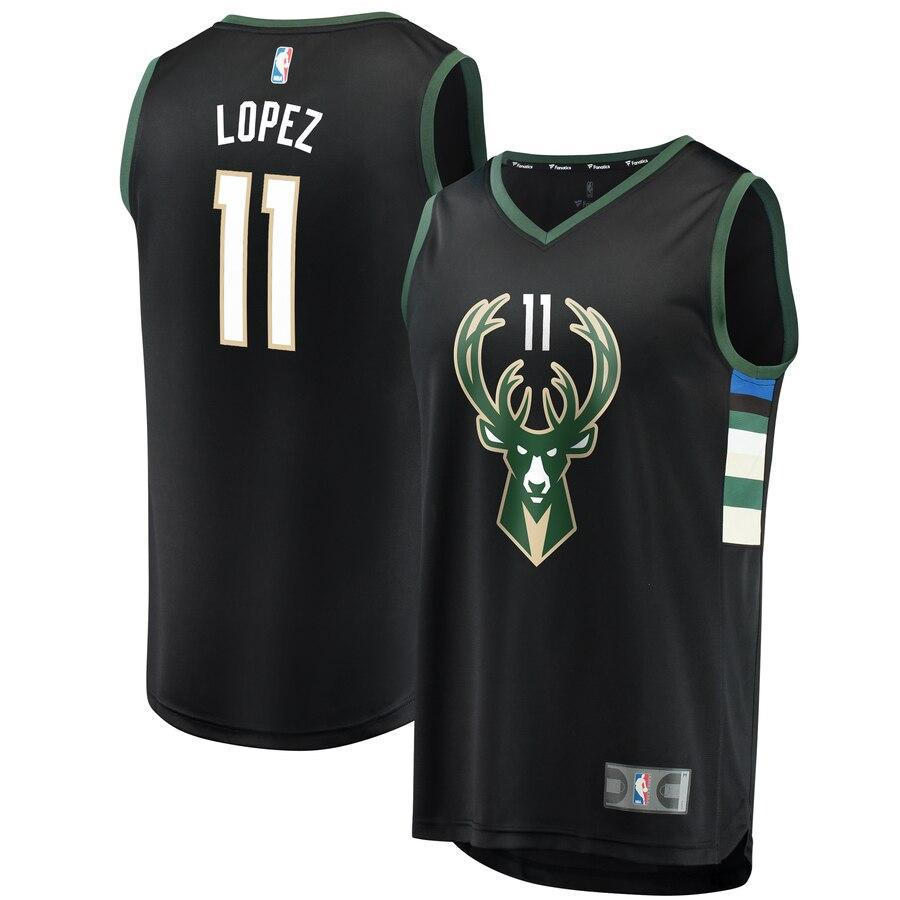 Brook Lopez Milwaukee Bucks Fast Break Replica Jersey - Statement Edition - Black