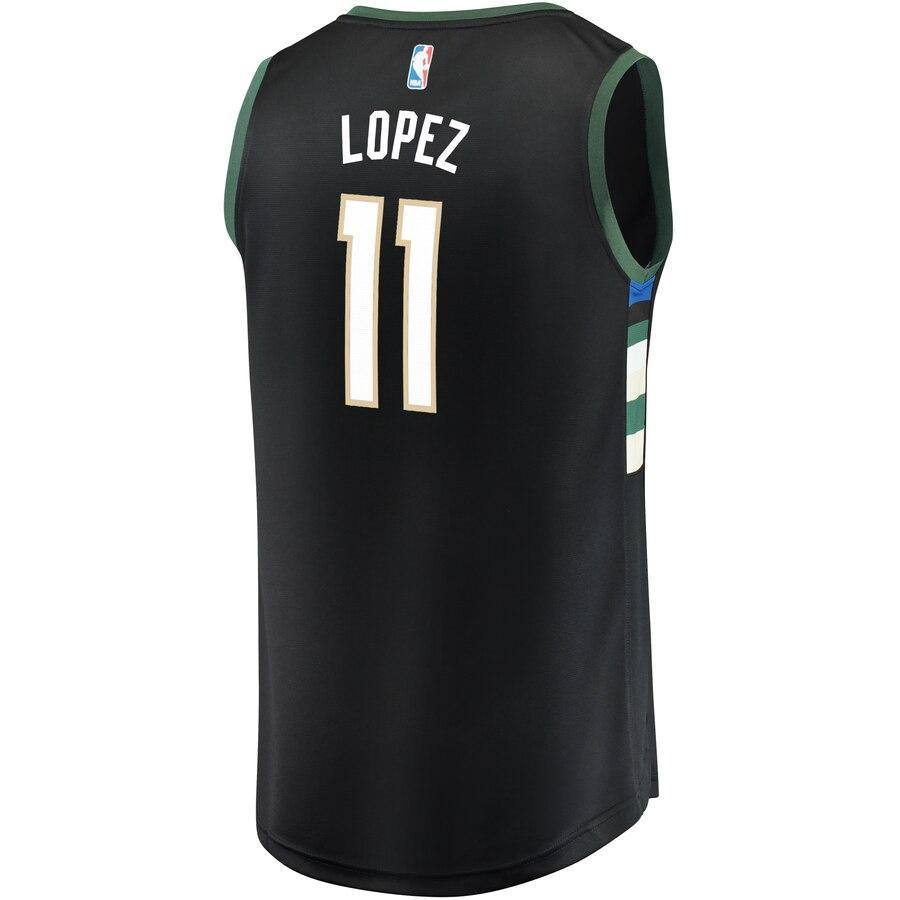 Brook Lopez Milwaukee Bucks Fast Break Replica Jersey - Statement Edition - Black