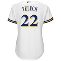 Christian Yelich 22 Milwaukee Brewers Women's White Plus Size Home Cool Base Player Jersey