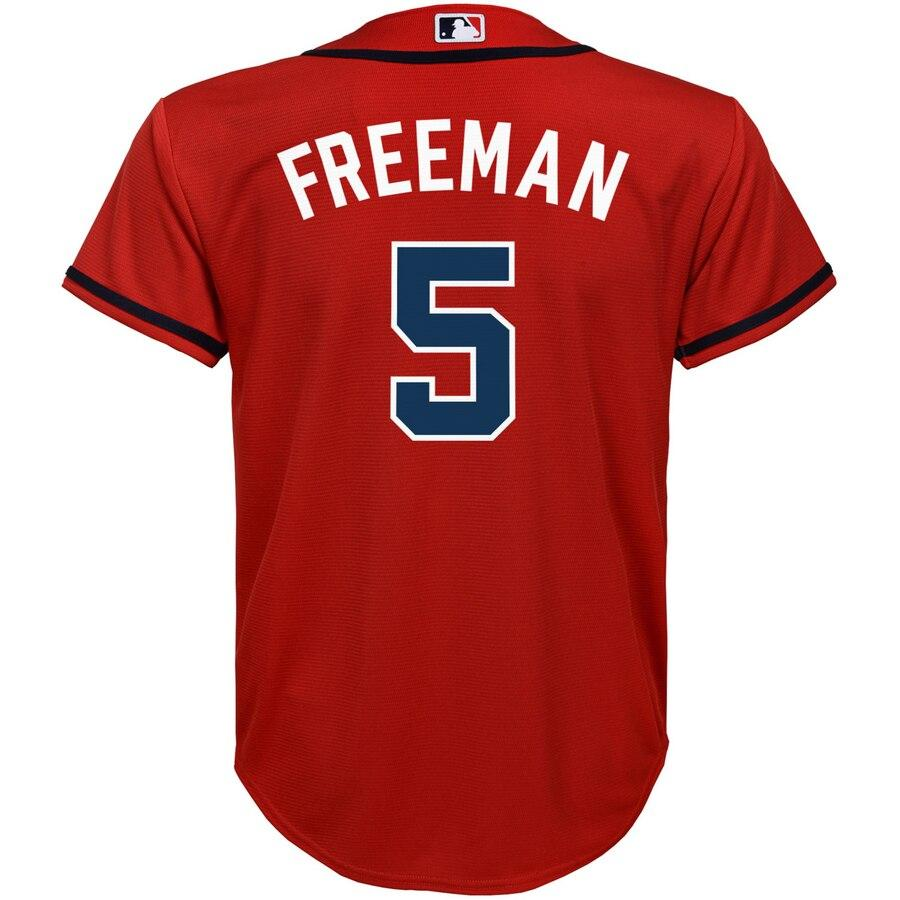 Freeman 5 Atlanta Braves Youth Navy Official Cool Base Player Jersey