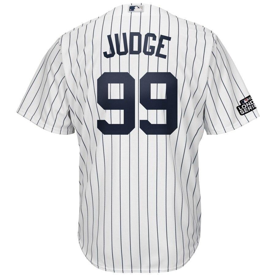 Aaron Judge 99 New York City White/Navy 2019 London Series Cool Base Player Jersey