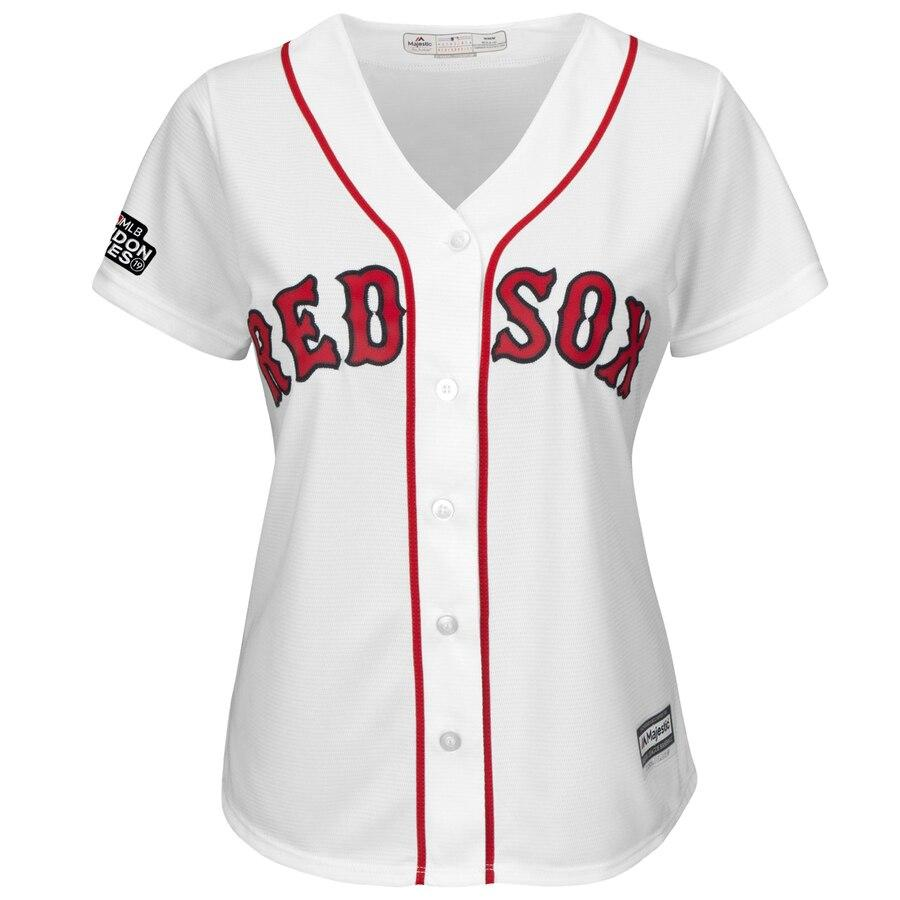Mookie Betts 50 Boston Red Sox Women's White 2019 London Series Cool Base Player Jersey