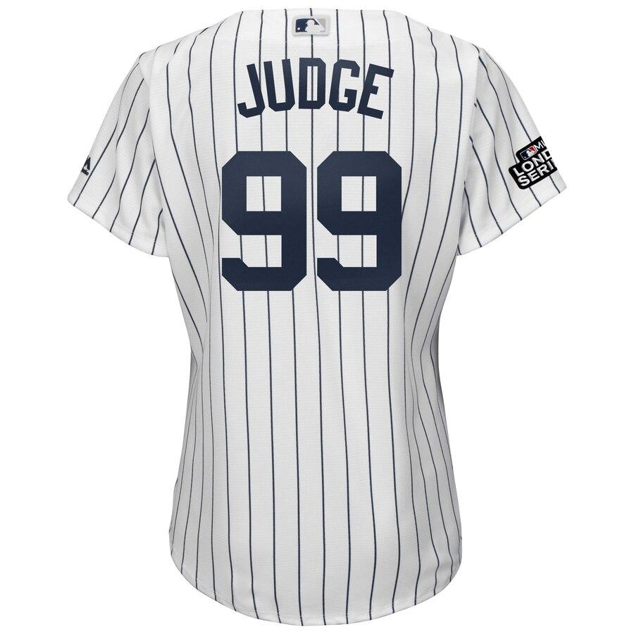 Aaron Judge 99 New York City Women's White/Navy  London Series Cool Base Player Jersey