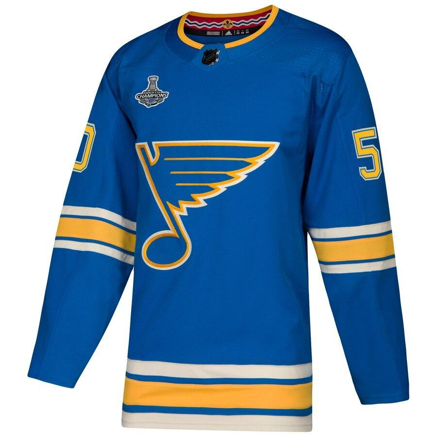 Binnington St. Louis Blues  Stanley Cup Champions Alternate Player Jersey – Blue