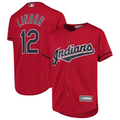 Lindor 12 Cleveland Indians Youth White Home Athletic Sports Shirt