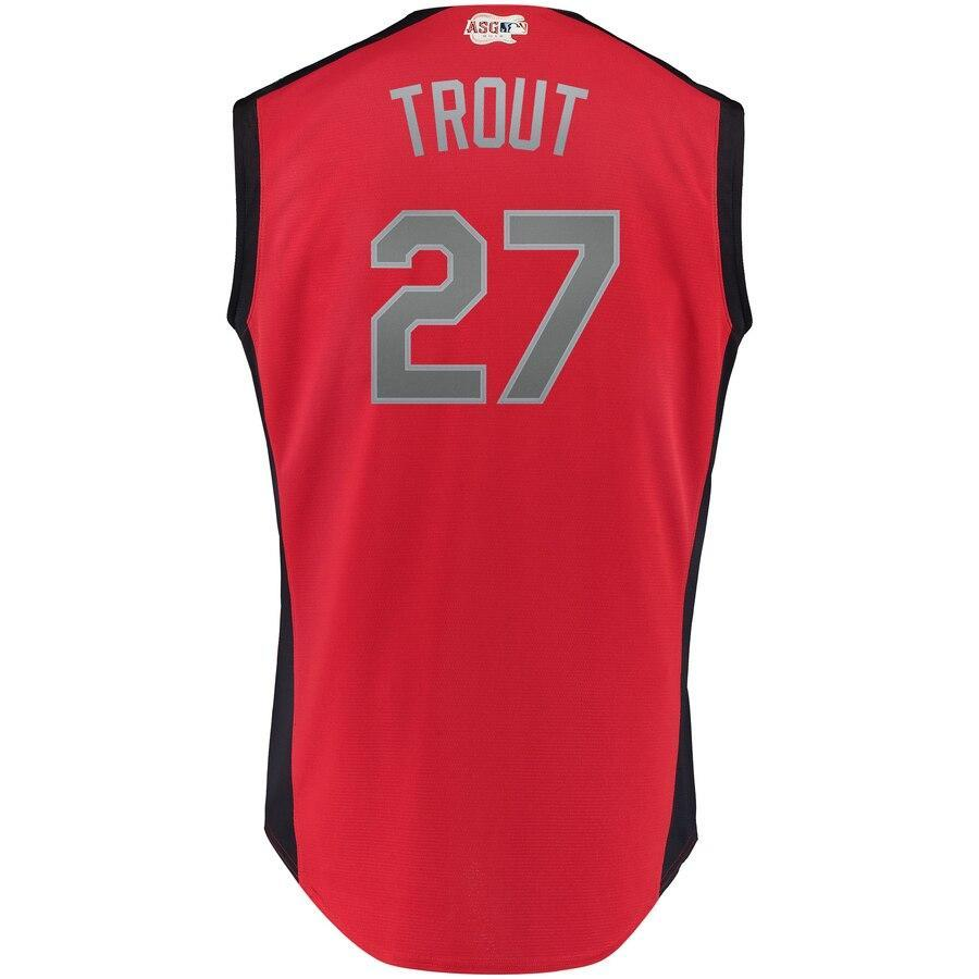 Mike Trout 27 American League Red   All-Star Game Workout Player Jersey