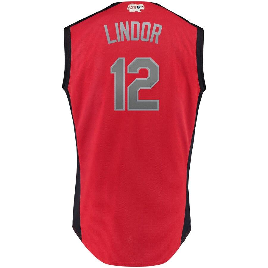 Francisco Lindor 12 American League Red   All-Star Game Workout Player Jersey