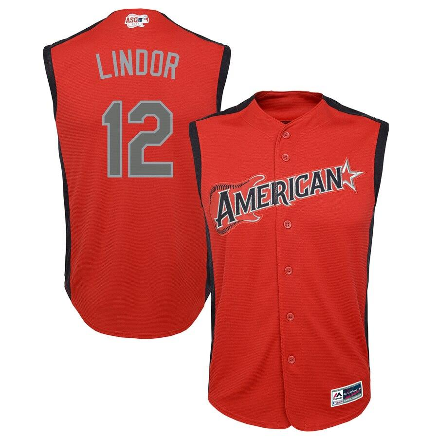 Francisco Lindor 12 American League Youth Red  MLB All-Star Game Player Jersey