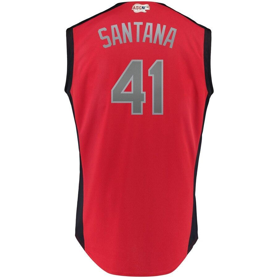 Carlos Santana 41 American League Red   All-Star Game Workout Player Jersey