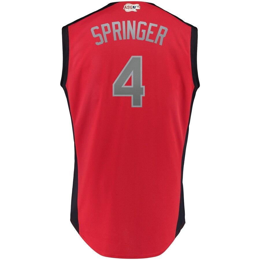 George Springer 4 American League Red  MLB All-Star Game Workout Player Jersey