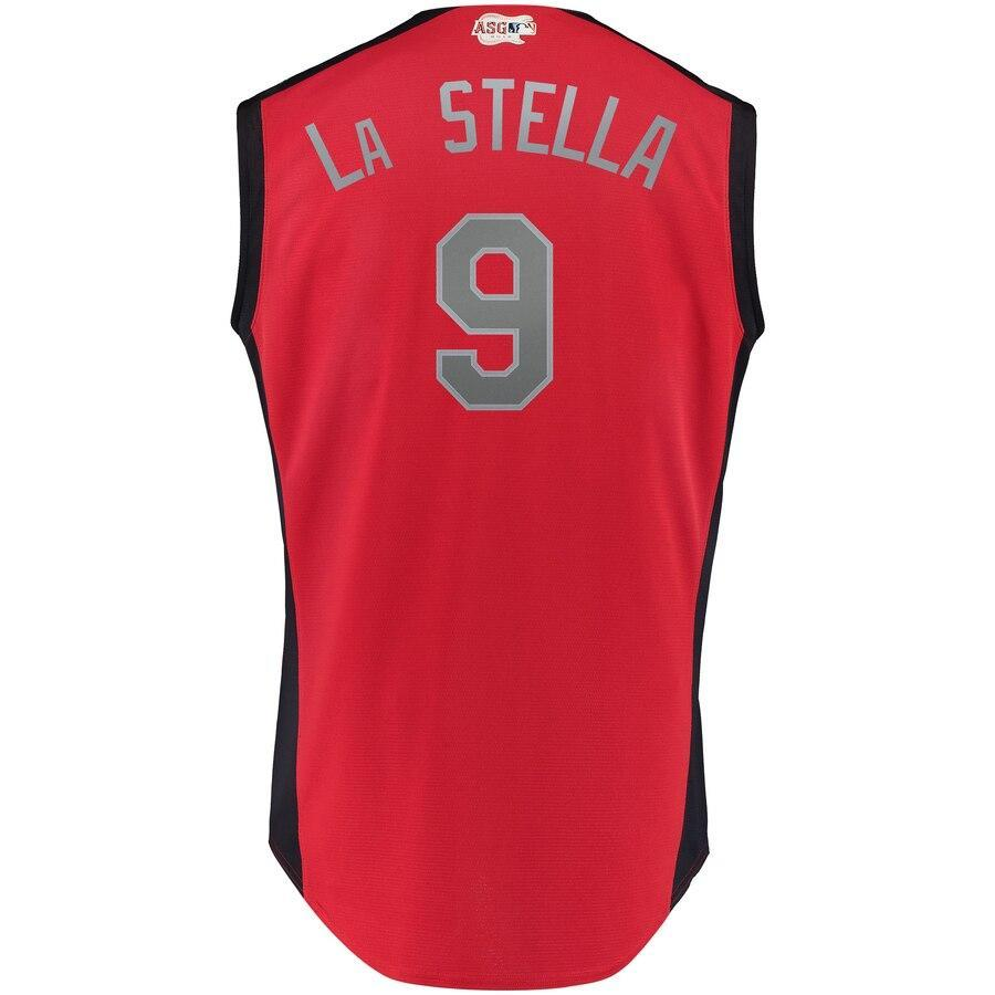 Tommy La Stella 9 American League Red  MLB All-Star Game Workout Player Jersey