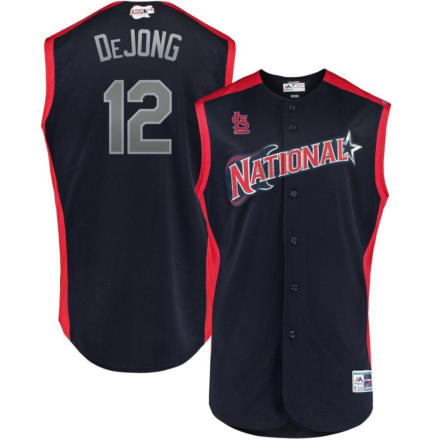 Paul DeJong 12 National League Navy/Red 2019 MLB All-Star Game Workout Player Jersey