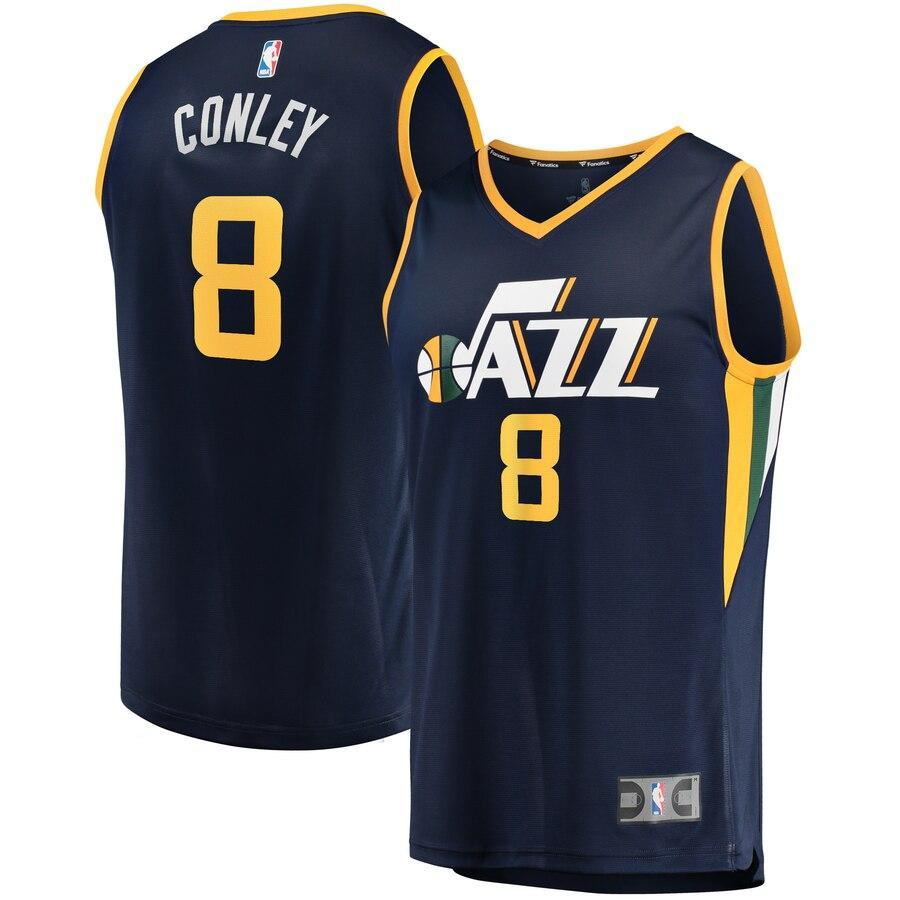 Mike Conley Utah Jazz Navy Fast Break Replica Jersey – Icon Edition
