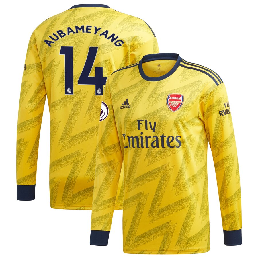 Aubameyang 2019/20 Away Replica Player Long Sleeve Jersey – Yellow