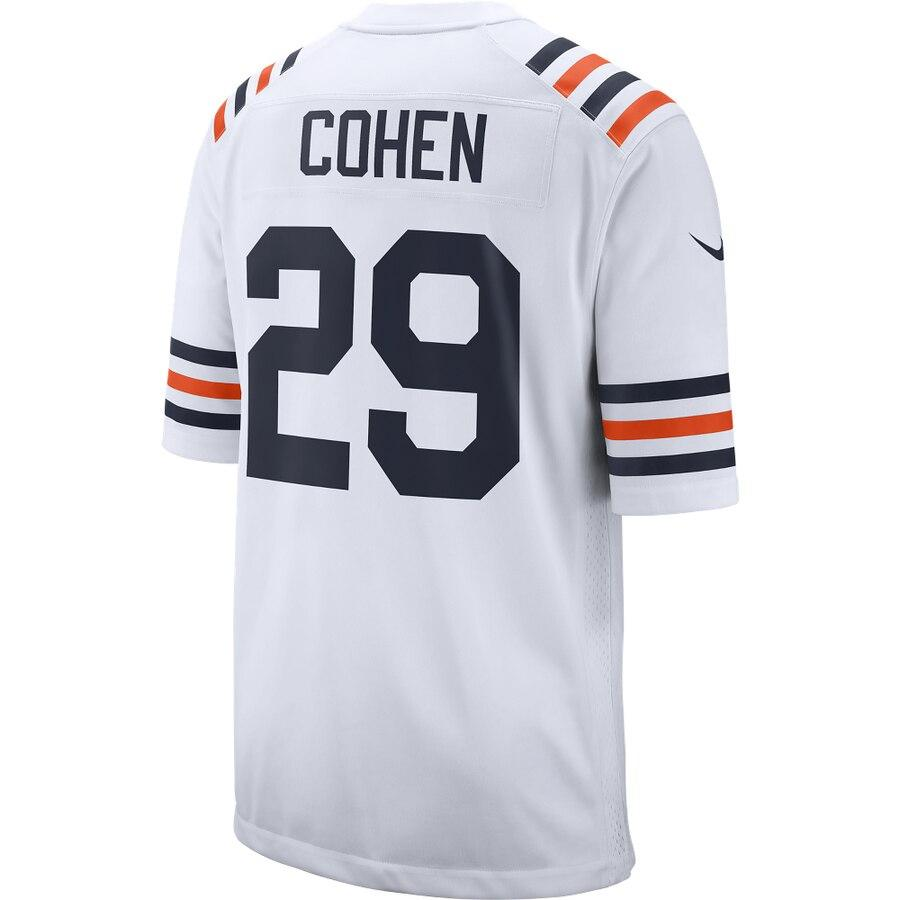 Men's Chicago Bears Tarik Cohen White  100th Season Alternate Classic Player Game Jersey