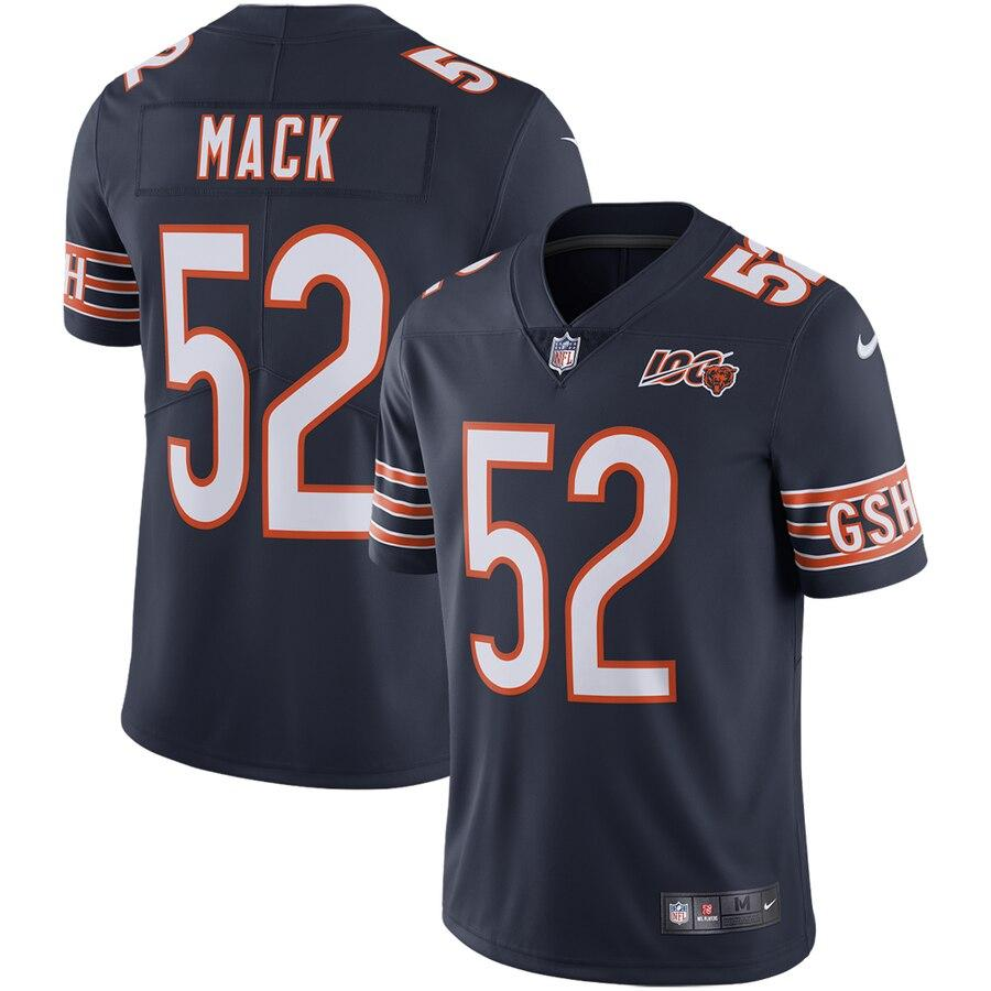 Men's Chicago Bears Khalil Mack White  100th Season Alternate Classic Limited Jersey