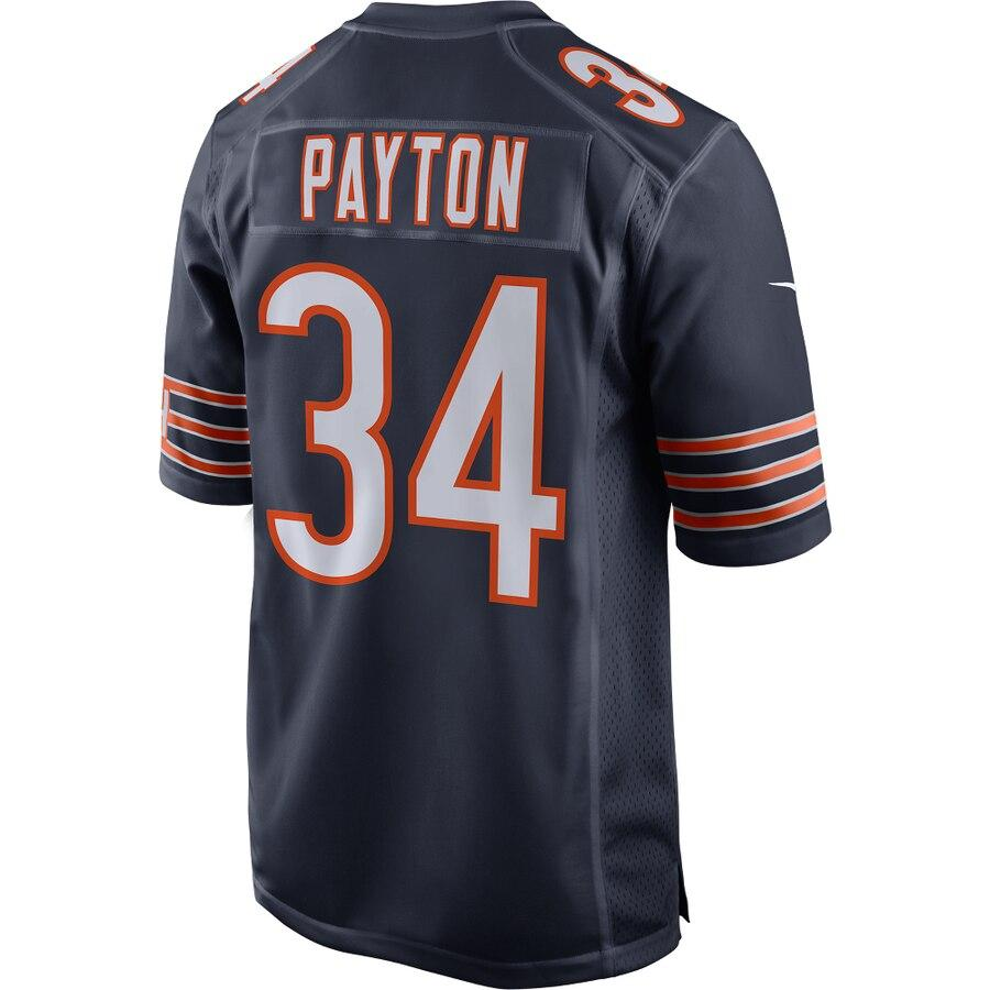 Men's Chicago Bears Walter Payton Navy 100th Season Retired Game Jersey